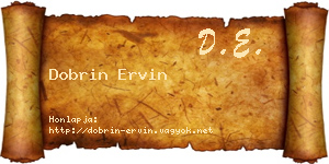 Dobrin Ervin névjegykártya