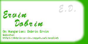 ervin dobrin business card